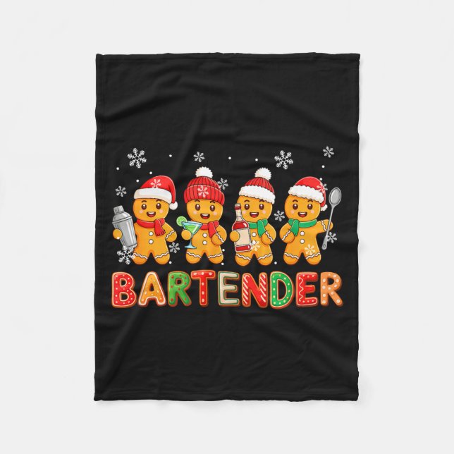 Couverture Polaire Bartender Job Group Santa Gingerbreads Xmas Cookie (Devant)