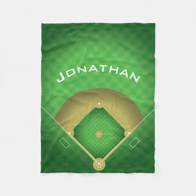Couverture Polaire Base-ball Diamond Design Fleece Blanche (Devant)