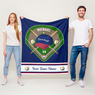 Couverture Polaire Baseball Casquette Bats Diamond Nom de l'équipe
