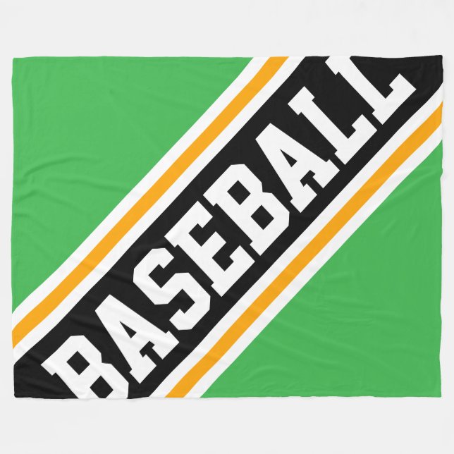 Couverture Polaire BASEBALL Cool vert vif Black Racing rayures (Devant (Horizontal))