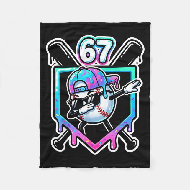 Couverture Polaire Baseball Ice Cream Drip 67 Player Dabbing Six Seve (Devant)