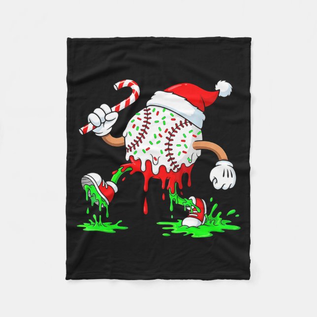 Couverture Polaire Baseball Santa Hat Christmas Ice Cream Drip Candy  (Devant)