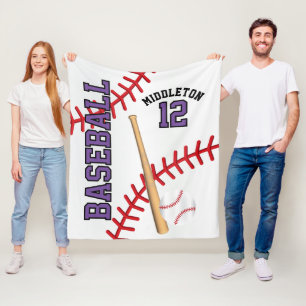 Couverture Polaire Baseball ⚾ sport en violet