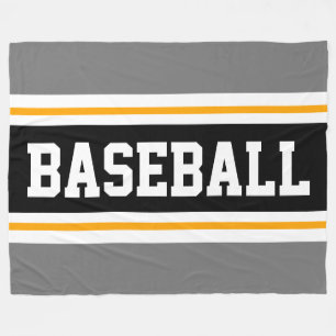 Couverture Polaire BASEBALL Sporty Gris Jaune Black Stripes Athletiqu
