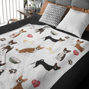 Couverture Polaire Basenji Amoureux des chiens Brindle Rouge Blanc No