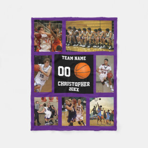 Couverture Polaire Basket-ball 7 Photo Collage Purple Petit