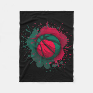 Couverture Polaire Basket-ball avec drapeau du Bangladesh