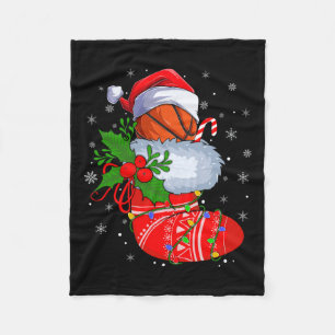 Couverture Polaire Basket-ball drôle Dans Chaussettes de Noël Père No