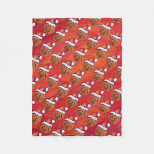 Couverture Polaire Basket-ball en Motif de Santa Hat