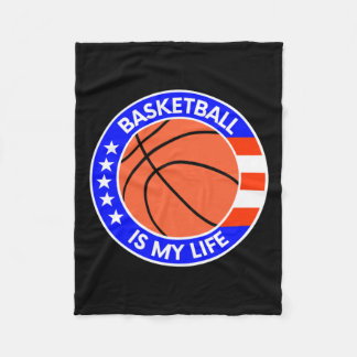 Couverture Polaire Basket-ball est ma vie est la vie États-Unis Drape