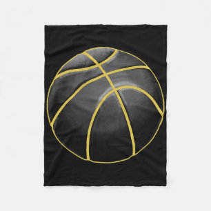 Couverture Polaire Basket-ball Illustration Black Gold Ball Design St