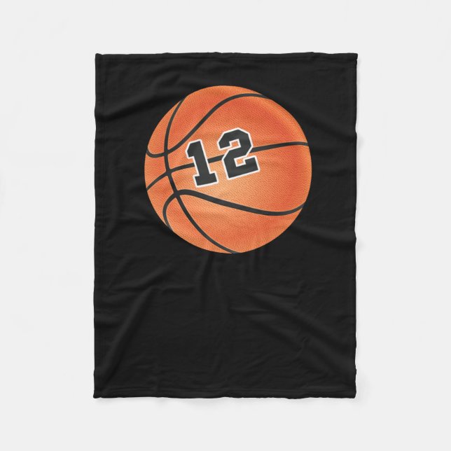 Couverture Polaire Basket-ball Numéro 12 (Devant)