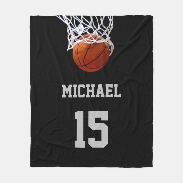Couverture Polaire Basket-ball Votre nom (Devant)