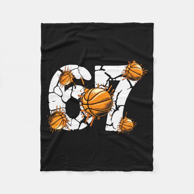 Couverture Polaire Basketball 67 Six Seven 6 7 Kids Funny Gen Alpha M (Devant)