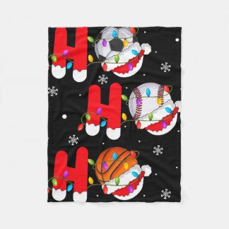 Couverture Polaire Basketball Baseball Soccer Christmas Ho Ho Ho Sant