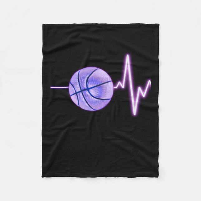 Couverture Polaire Basketball Heartbeat - Le plus récent Basketball d (Devant)