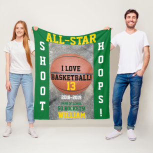 Couverture Polaire Basketball Hoops Green Team Année