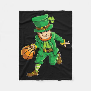 Couverture Polaire Basketball Leprechaun Jour de la Saint Patrick Gar