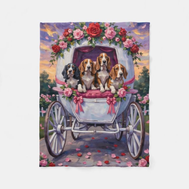 Couverture Polaire Basset Hound Dog Valentine's Day  (Devant)