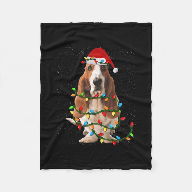 Couverture Polaire basset hound noël drôle basset hound dog love (Devant)