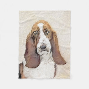 Couverture Polaire Basset Hound Peinture - Cute Original Chien Art