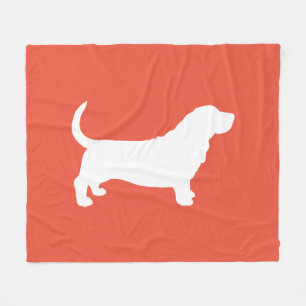 Couverture Polaire Basset Hound Silhouette Amoureux des chiens cosy