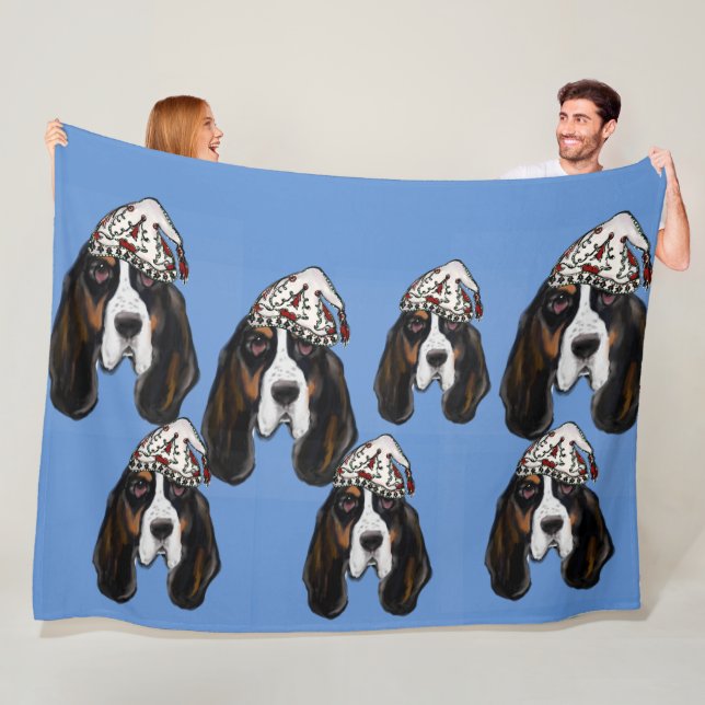 Couverture Polaire Bassett Hound (En situation)