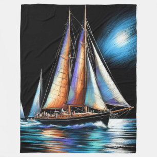 Couverture Polaire Bateau à voile Dur Pastel