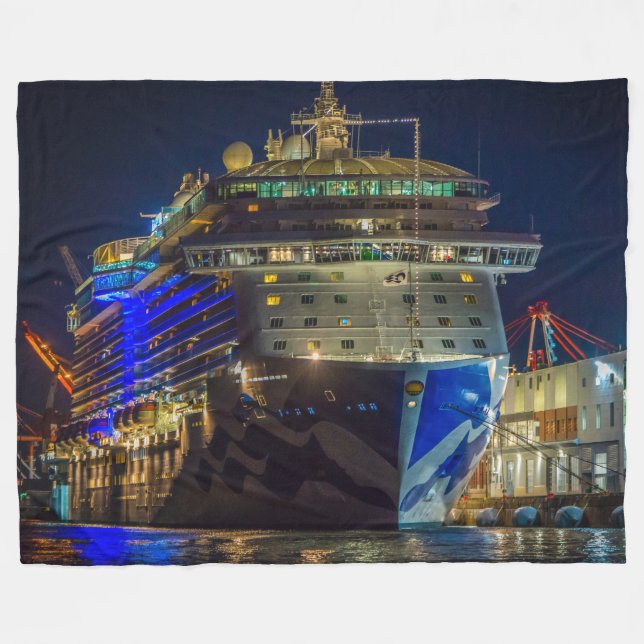 Couverture Polaire BATEAU DE CROISIÈRE la nuit (Devant (Horizontal))