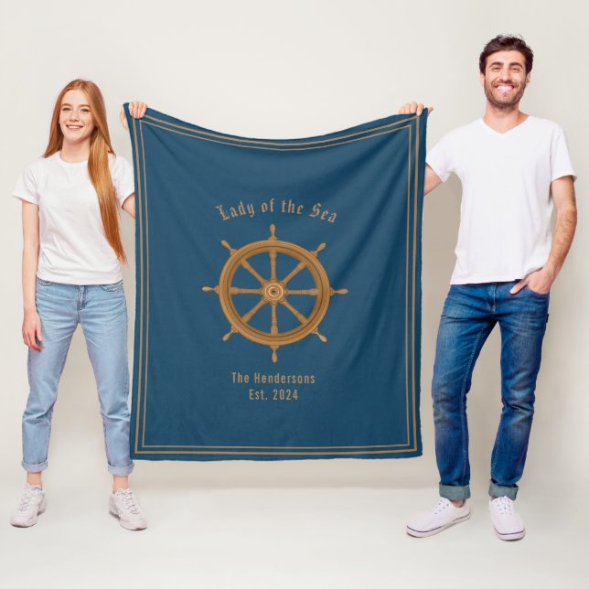 Couverture Polaire Bateau turquoise (En situation)