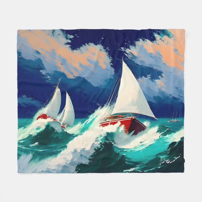 Couverture Polaire Bateaux à voile Courses en Mer Lourde (Devant (Horizontal))