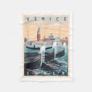 Couverture Polaire Bateaux Gondoles Rétro Avec La Skyline De Venise I