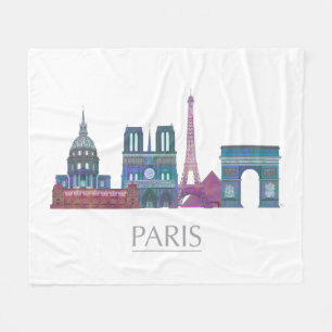 Couverture Polaire Bâtiments couleur Paris Skyline