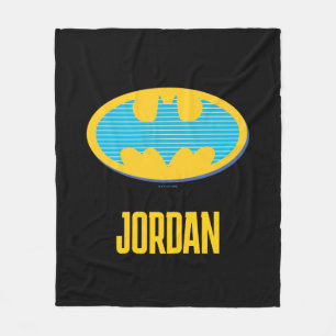 Couverture Polaire Batman   Symbole Cyan Stripes