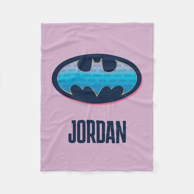 Couverture Polaire Batman | Symbole rose et bleu (Devant)
