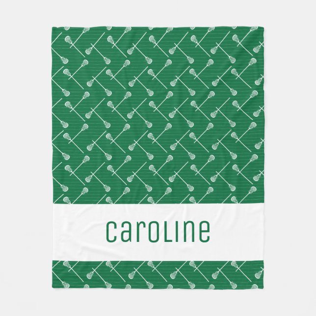 Couverture Polaire Bâtons blancs de crosse verte à motifs (Devant)