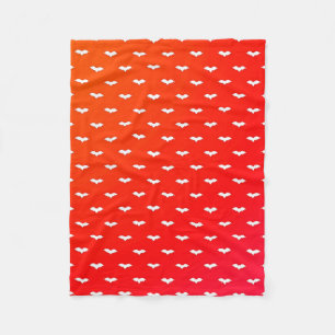 Couverture Polaire Bats blancs minuscules rouges