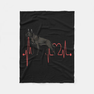 Couverture Polaire Battement de coeur de chien Calupoh Ekg Drôle de L