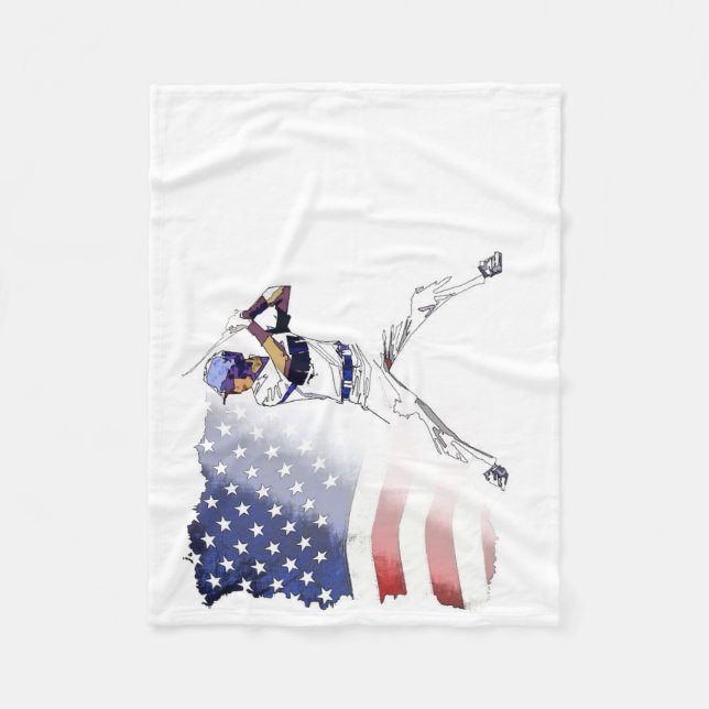 Couverture Polaire Batter ! - Joueur de baseball et drapeau américain (Devant)