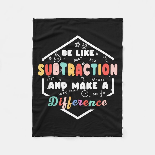 Couverture Polaire Be Like Subtraction Math Quote Chalkboard Teacher  (Devant)