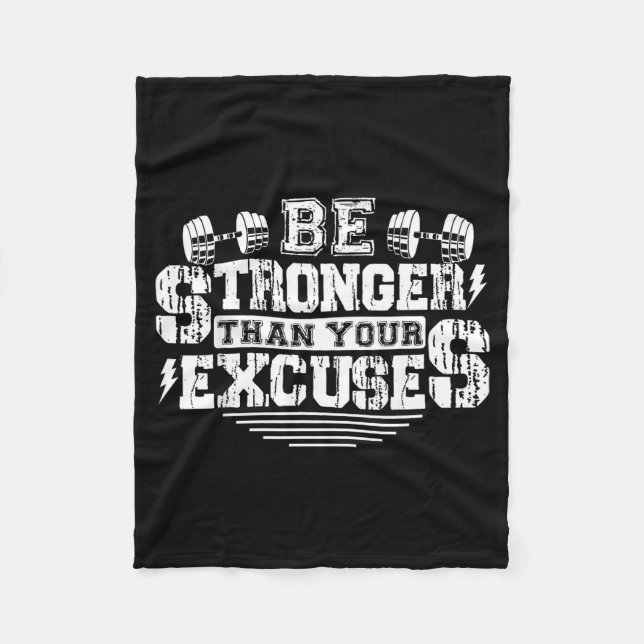 Couverture Polaire Be Stronger Than Your Excuses Funny Motivational Q (Devant)
