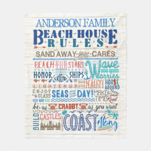 Couverture Polaire Beach House Rules Coastal Family Cottage   Personn