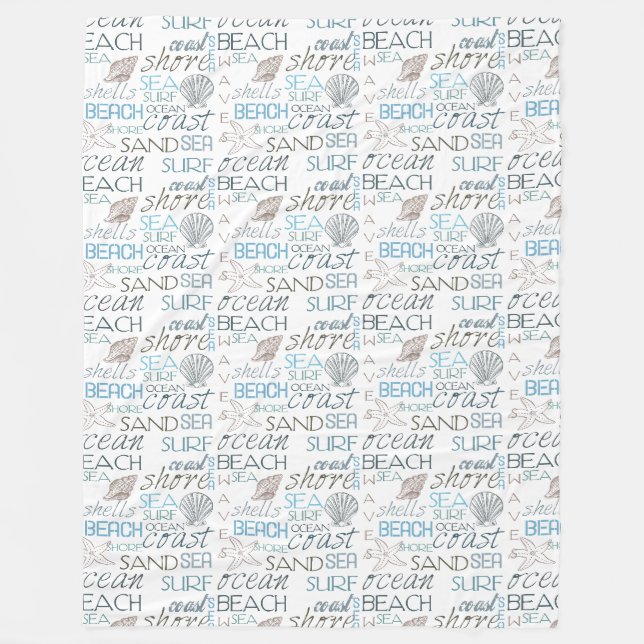 Couverture Polaire Beach Shops Sea Sand Blue (Devant)