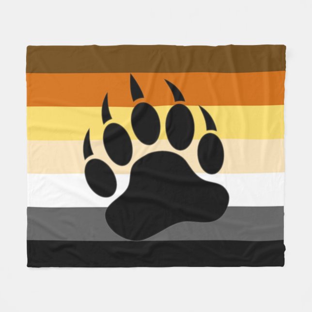 Couverture Polaire Bear Pride Drapeau Ours Paw (Devant (Horizontal))