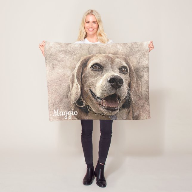 Couverture Polaire Beau Beagle (En situation)