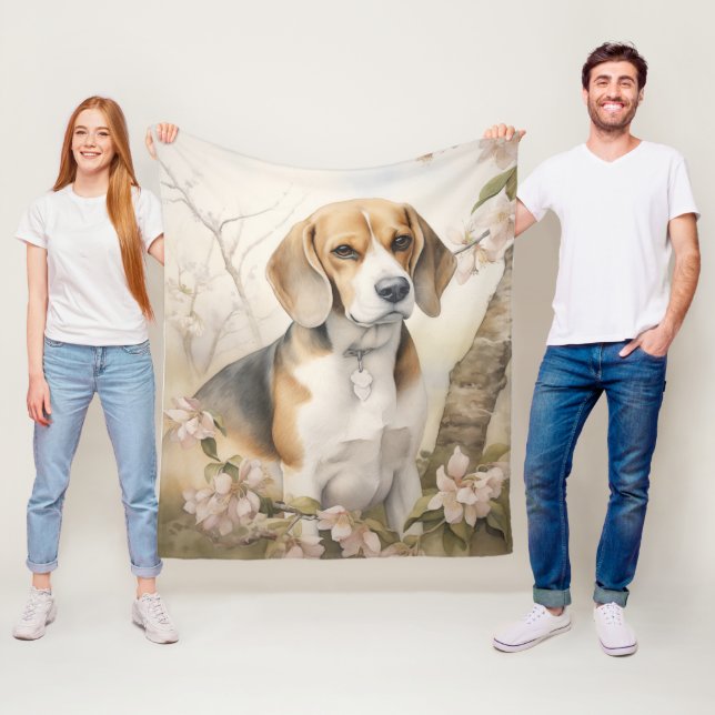 Couverture Polaire Beau Beagle (En situation)