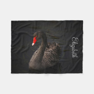 Couverture Polaire Beau cygne noir personnalisé