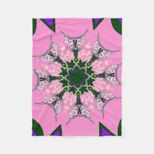 Couverture Polaire Beau motif de teinte violet rose bébé monogramme