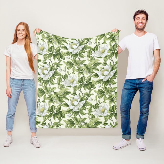 Couverture Polaire Beau motif floral classique (En situation)