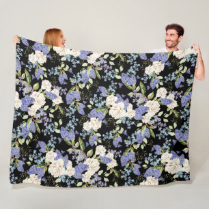 Couverture Polaire Beau motif floral Lilac Rose Foliage